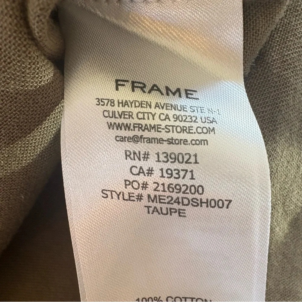 Frame Men's M Khaki Twill Button Down Shirt - Picture 8 of 14